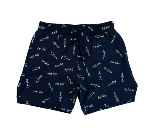 Black Scattered Athletic Shorts
