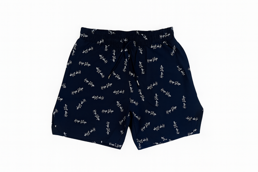 Black Scattered Athletic Shorts