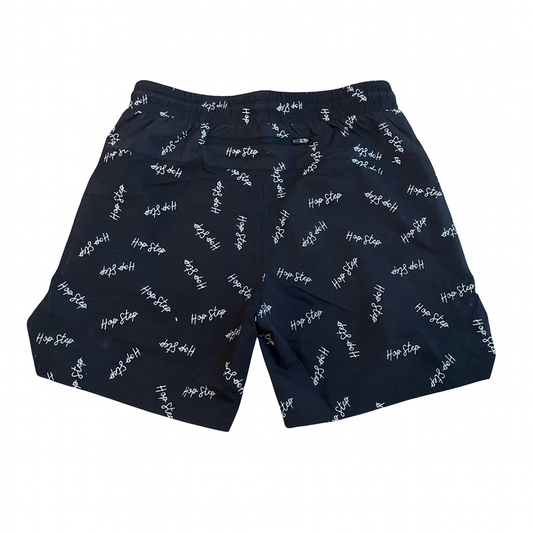 Black Scattered Athletic Shorts